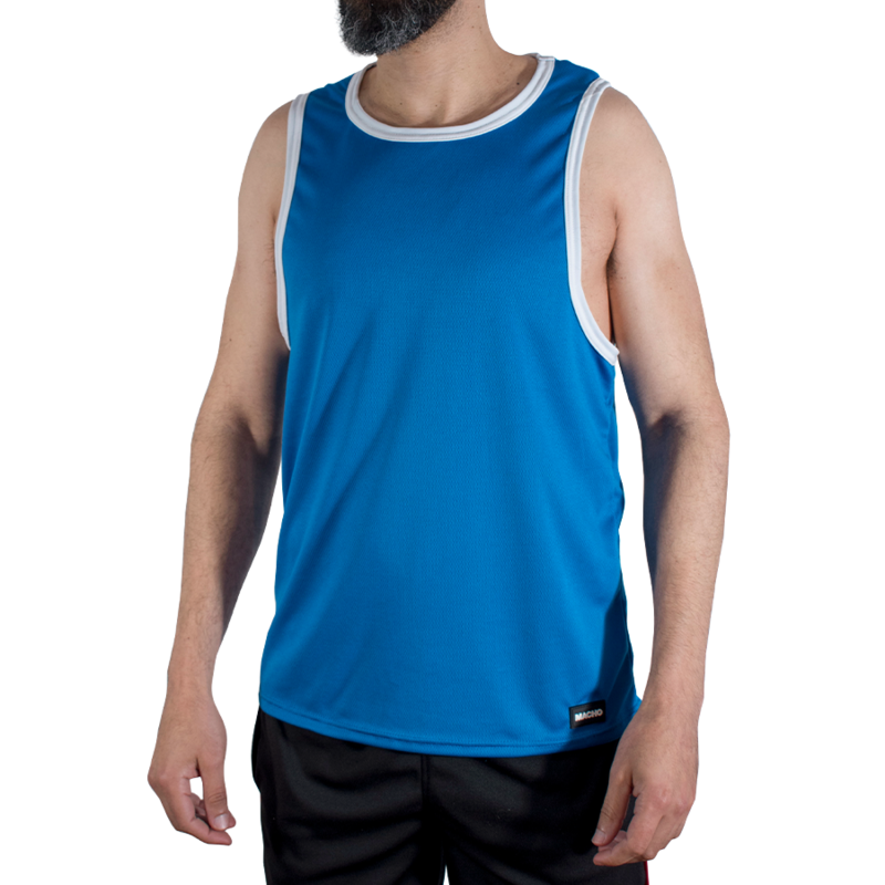 MACHO - CMV002 CAMISETA AZUL DE GINÁSTICA TAMANHO S/M - D-245841 - Dona Pimenta