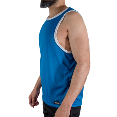 MACHO - CMV002 CAMISETA AZUL DE GINÁSTICA TAMANHO S/M - D-245841 - Dona Pimenta