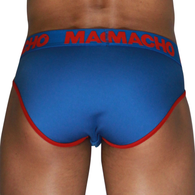 MACHO - MCH005 SLIP CLÁSSICO AZUL + VERMELHO S - D-245758 - Dona Pimenta