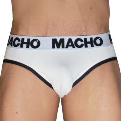 MACHO - MCH006 SLIP CLÁSSICO BRANCO + PRETO S - D-245762 - Dona Pimenta