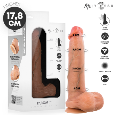 MR INTENSE - BRUCE PÊNIS ULTRA-REALISTA COM TESTÍCULOS 17,8 CM -Ø- 4 CM - D-245155 - Dona Pimenta