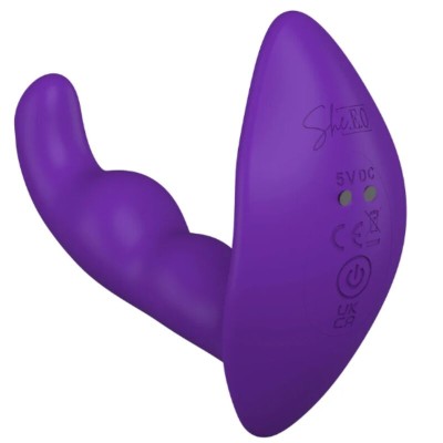 SHE.E.O - ESTIMULADOR ANAL VIBRATÓRIO ROTATIVO COM CONTROLE REMOTO - ROXO - D-246241 - Dona Pimenta