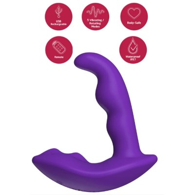 SHE.E.O - ESTIMULADOR ANAL VIBRATÓRIO ROTATIVO COM CONTROLE REMOTO - ROXO - D-246241 - Dona Pimenta