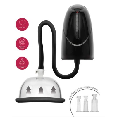 SHE.E.O - BOMBA DE VÁCUO AUTOMÁTICA PARA VAGINA E CLITÓRIS PRETA - D-246239 - Dona Pimenta
