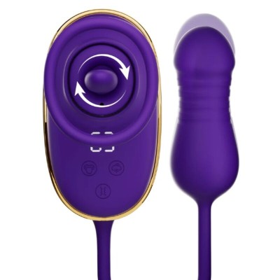 SHE.E.O - APARELHO DE SUCÇÃO CLITORIANA COM EFEITO DE LAMBIDA E ESTIMULADOR ANAL ROXO - D-246245 - Dona Pimenta