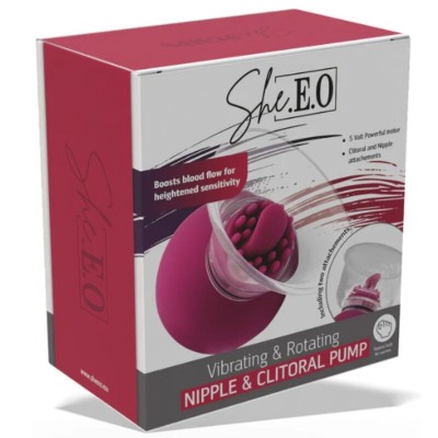 SHE.E.O - BOMBA VIBRATÓRIA E ROTATIVA PARA MAMILOS E CLITÓRIS - D-246231 - Dona Pimenta