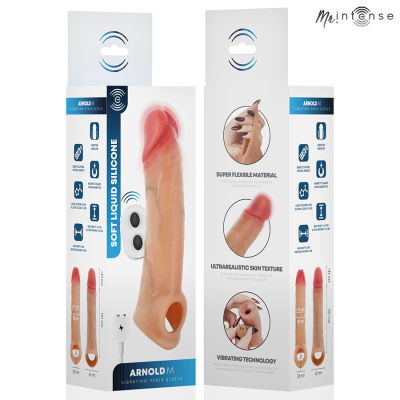 MR INTENSE - ARNOLD CAPA VIBRATÓRIA ULTRA-REALISTA PARA PÊNIS M 14,5 CM -Ø- 4 CM - D-245170 - Dona Pimenta