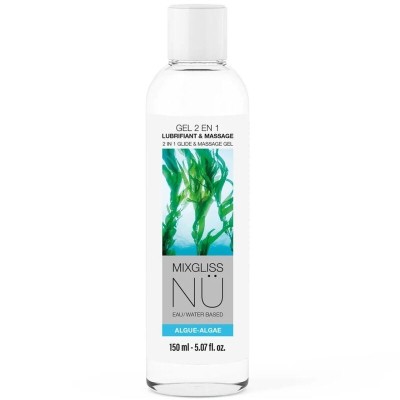 MIXGLISS - 2 EM 1 LUBRIFICANTE À BASE DE ÁGUA E GEL DE MASSAGEM NURU ALGAS 150 ML - D-246260 - Dona Pimenta