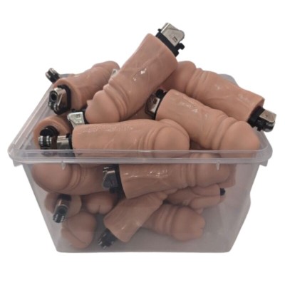 DIABLO PICANTE - POTE COM 30 ISQUEIROS EM FORMATO DE PÊNIS DE CARNE - D-245911 - Dona Pimenta