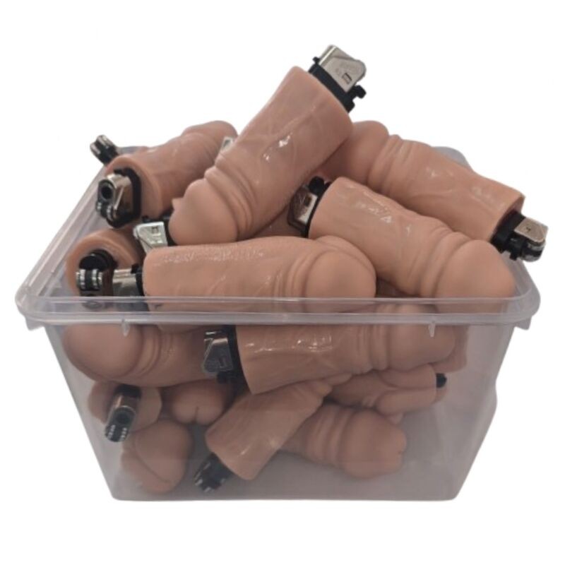 DIABLO PICANTE - POTE COM 30 ISQUEIROS EM FORMATO DE PÊNIS DE CARNE - D-245911 - Dona Pimenta