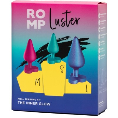 ROMP - KIT DE TREINAMENTO ANAL LUSTER P/M/G COM BASE EM FORMATO DE CORAÇÃO - D-246349 - Dona Pimenta