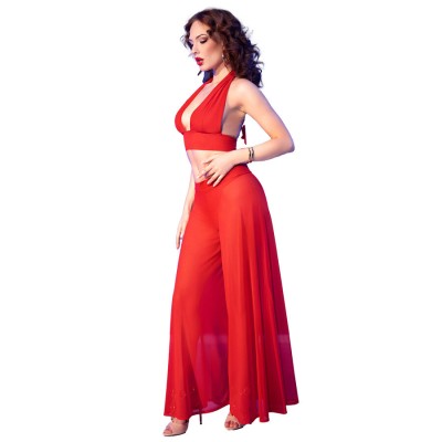 CHILIROSE - CR 4857 CONJUNTO DE BLUSA E CALÇA VERMELHA TAMANHO M - D-243791 - Dona Pimenta