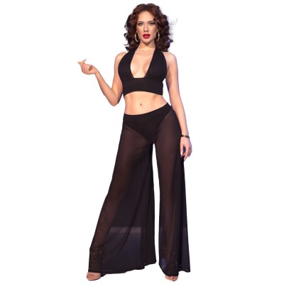CHILIROSE - CR 4857 CONJUNTO DE BLUSA E CALÇA PRETA TAMANHO M - D-243795 - Dona Pimenta