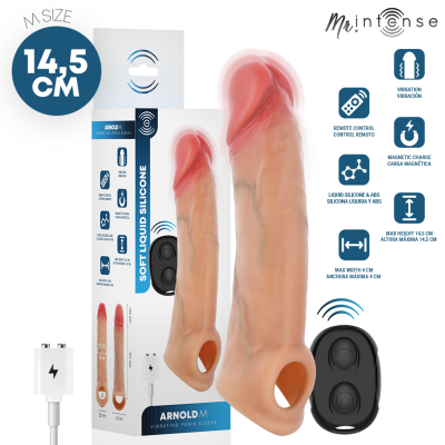 MR INTENSE - ARNOLD CAPA VIBRATÓRIA ULTRA-REALISTA PARA PÊNIS M 14,5 CM -Ø- 4 CM - D-245170 - Dona Pimenta