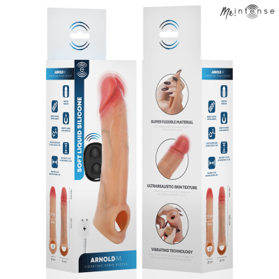 MR INTENSE - ARNOLD CAPA VIBRATÓRIA ULTRA-REALISTA PARA PÊNIS M 14,5 CM -Ø- 4 CM - D-245170 - Dona Pimenta