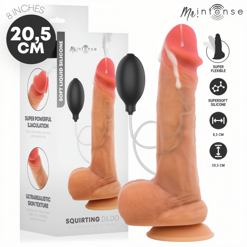 MR INTENSE - DANNY PÊNIS ULTRA-REALISTA COM TESTÍCULOS EJACULANDO 20,5 CM -Ø- 4 CM - D-245163 - Dona Pimenta