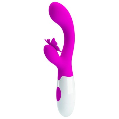 PRETTY LOVE - BUTTERFLY KISS VIBRADOR COELHO COM 30 FUNÇÕES ROXO - D-245997 - Dona Pimenta