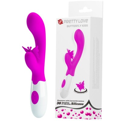 PRETTY LOVE - BUTTERFLY KISS VIBRADOR COELHO COM 30 FUNÇÕES ROXO - D-245997 - Dona Pimenta