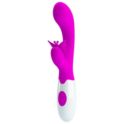 PRETTY LOVE - BUTTERFLY KISS VIBRADOR COELHO COM 30 FUNÇÕES ROXO - D-245997 - Dona Pimenta