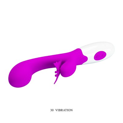 PRETTY LOVE - BUTTERFLY KISS VIBRADOR COELHO COM 30 FUNÇÕES ROXO - D-245997 - Dona Pimenta