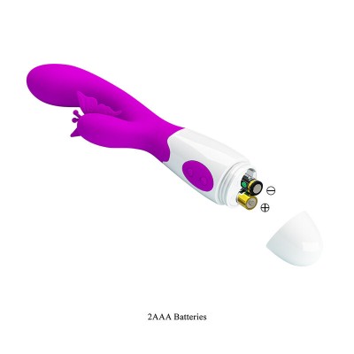 PRETTY LOVE - BUTTERFLY KISS VIBRADOR COELHO COM 30 FUNÇÕES ROXO - D-245997 - Dona Pimenta