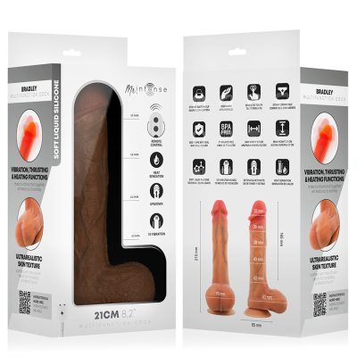 MR INTENSE - BRADLEY VIBRADOR DILDO COM EFEITO DE CALOR E CONTROLE REMOTO 21 CM -Ø- 4,2 CM - D-245165 - Dona Pimenta