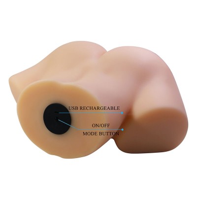 CRAZY BULL - VIVIAN MASTURBADOR VIBRATÓRIO DUPLO VAGINAL E ANAL FLESH - D-245979 - Dona Pimenta