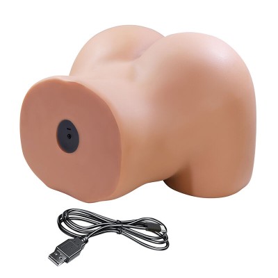CRAZY BULL - JULIA XXL MASTURBADOR VIBRATÓRIO DUPLO VAGINAL E ANAL FLESH - D-245981 - Dona Pimenta