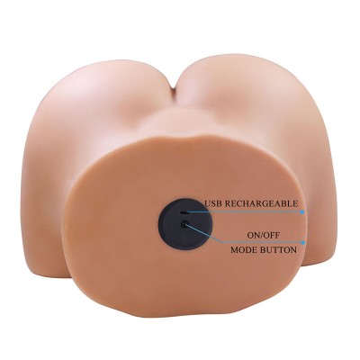 CRAZY BULL - JULIA XXL MASTURBADOR VIBRATÓRIO DUPLO VAGINAL E ANAL FLESH - D-245981 - Dona Pimenta