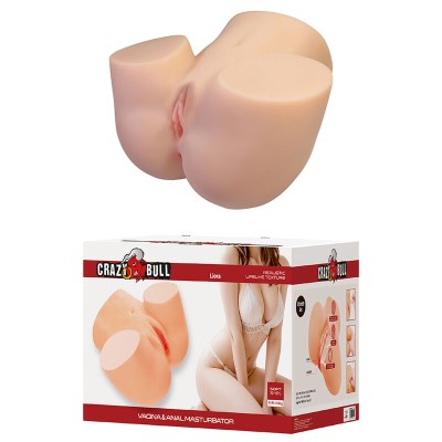 CRAZY BULL - LIORA XXL MASTURBADOR VIBRATÓRIO DUPLO VAGINAL E ANAL - D-245984 - Dona Pimenta