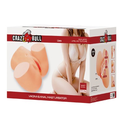 CRAZY BULL - LIORA XXL MASTURBADOR VIBRATÓRIO DUPLO VAGINAL E ANAL - D-245984 - Dona Pimenta
