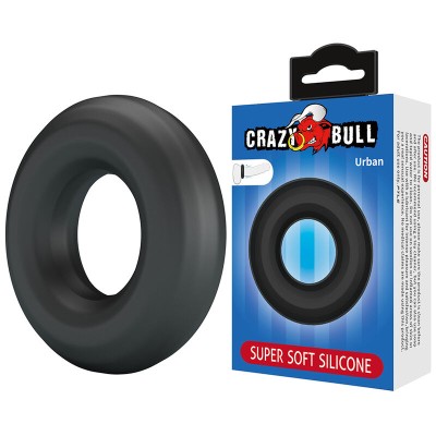 CRAZY BULL - ANEL PENIANO DE SILICONE SUPER MACIO URBANO PRETO - D-245988 - Dona Pimenta