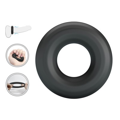CRAZY BULL - ANEL PENIANO DE SILICONE SUPER MACIO URBANO PRETO - D-245988 - Dona Pimenta