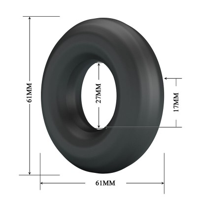CRAZY BULL - ANEL PENIANO DE SILICONE SUPER MACIO URBANO PRETO - D-245988 - Dona Pimenta