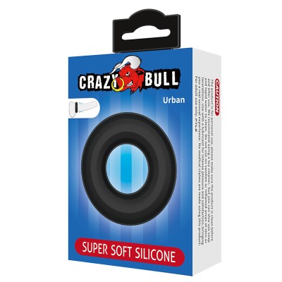 CRAZY BULL - ANEL PENIANO DE SILICONE SUPER MACIO URBANO PRETO - D-245988 - Dona Pimenta