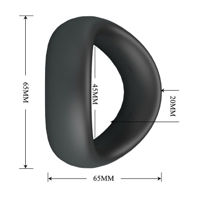 CRAZY BULL - ANEL PENIANO ERGONÔMICO DE SILICONE VALEN PRETO - D-245990 - Dona Pimenta
