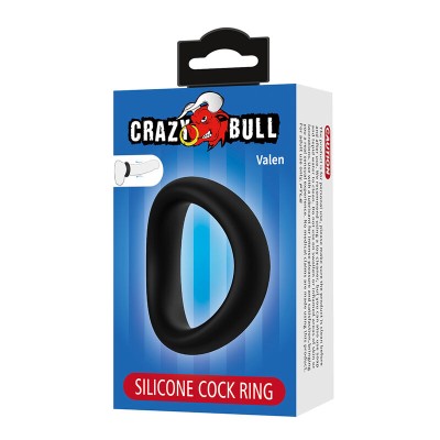 CRAZY BULL - ANEL PENIANO ERGONÔMICO DE SILICONE VALEN PRETO - D-245990 - Dona Pimenta