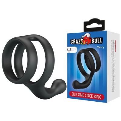 CRAZY BULL - ANEL DUPLO PARA PÊNIS E TESTÍCULOS YANCY PRETO - D-245991 - Dona Pimenta