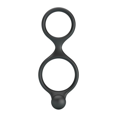 CRAZY BULL - ANEL DUPLO FLORIAN PARA PÊNIS E TESTÍCULOS PRETO - D-245992 - Dona Pimenta