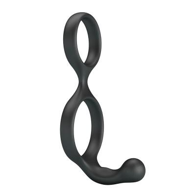 CRAZY BULL - ANEL DUPLO FLORIAN PARA PÊNIS E TESTÍCULOS PRETO - D-245992 - Dona Pimenta