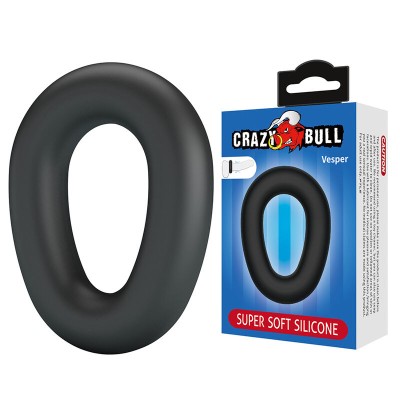CRAZY BULL - ANEL PENIANO DE SILICONE SUPER MACIO VESPER PRETO - D-245994 - Dona Pimenta