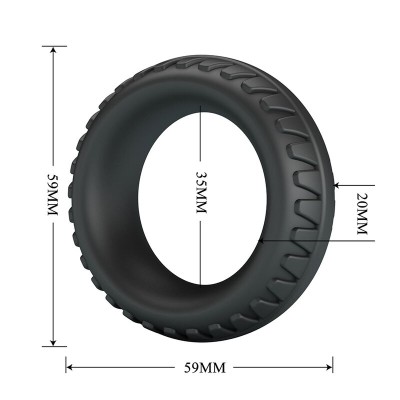 CRAZY BULL - ANEL PENIANO DE SILICONE TEXTURIZADO MERRITT PRETO - D-245995 - Dona Pimenta