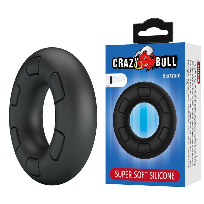 CRAZY BULL - ANEL PENIANO DE SILICONE SUPER MACIO BERTRAM PRETO - D-245996 - Dona Pimenta