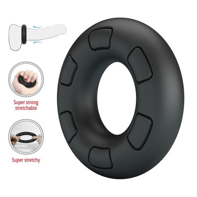 CRAZY BULL - ANEL PENIANO DE SILICONE SUPER MACIO BERTRAM PRETO - D-245996 - Dona Pimenta