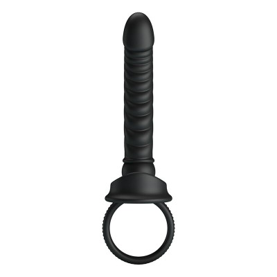 PRETTY LOVE - VIBRADOR ANAL MERRITT COM ANEL E VIBRAÇÃO PRETO - D-245954 - Dona Pimenta