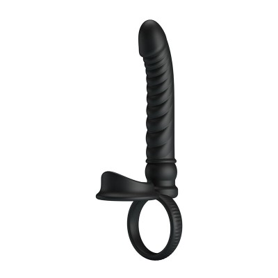PRETTY LOVE - VIBRADOR ANAL MERRITT COM ANEL E VIBRAÇÃO PRETO - D-245954 - Dona Pimenta