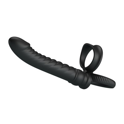 PRETTY LOVE - VIBRADOR ANAL MERRITT COM ANEL E VIBRAÇÃO PRETO - D-245954 - Dona Pimenta