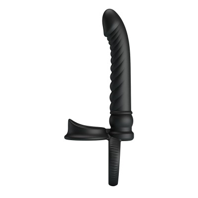 PRETTY LOVE - VIBRADOR ANAL MERRITT COM ANEL E VIBRAÇÃO PRETO - D-245954 - Dona Pimenta