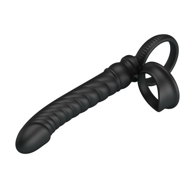 PRETTY LOVE - VIBRADOR ANAL MERRITT COM ANEL E VIBRAÇÃO PRETO - D-245954 - Dona Pimenta