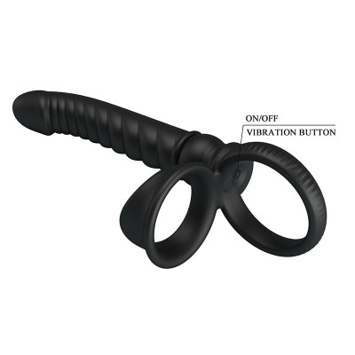 PRETTY LOVE - VIBRADOR ANAL MERRITT COM ANEL E VIBRAÇÃO PRETO - D-245954 - Dona Pimenta